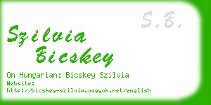 szilvia bicskey business card